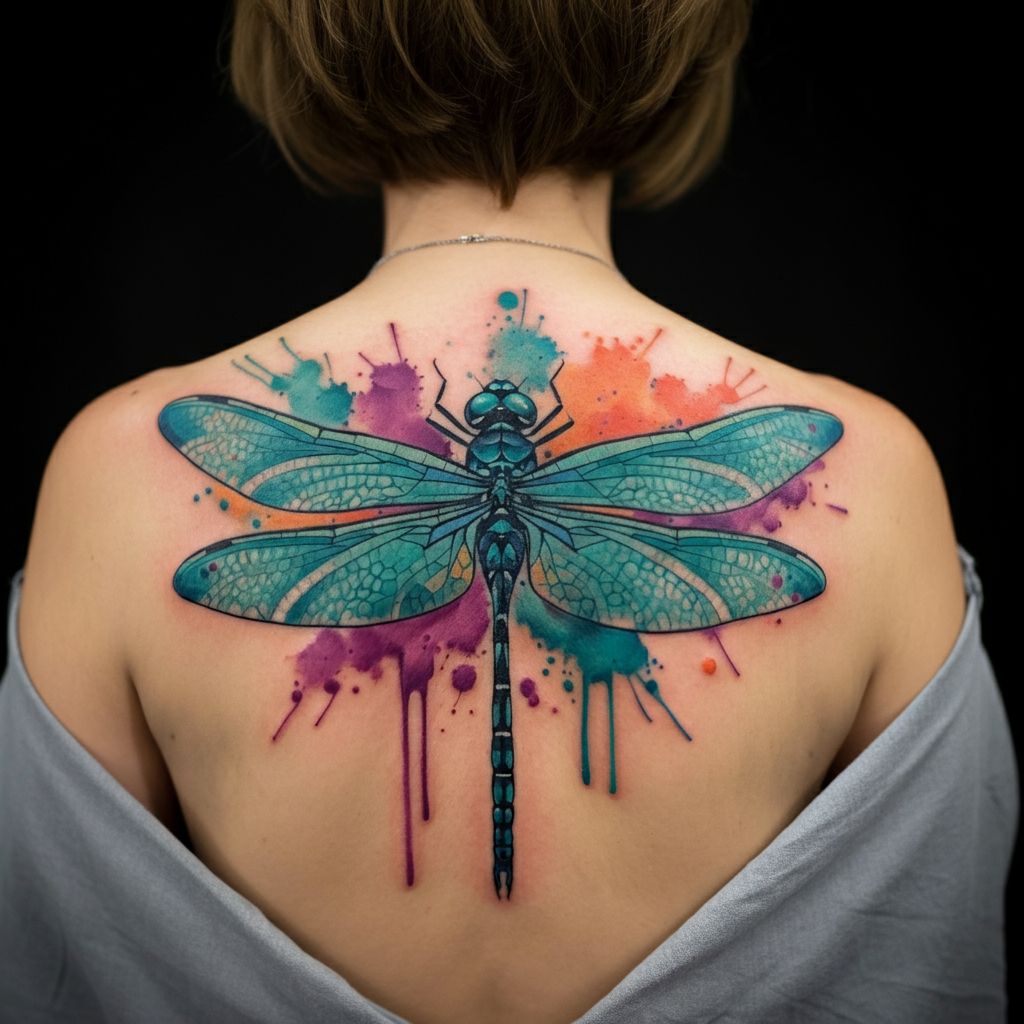 Watercolor Dragonfly Tattoos