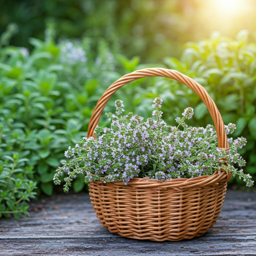 Harvesting Thyme Flowers