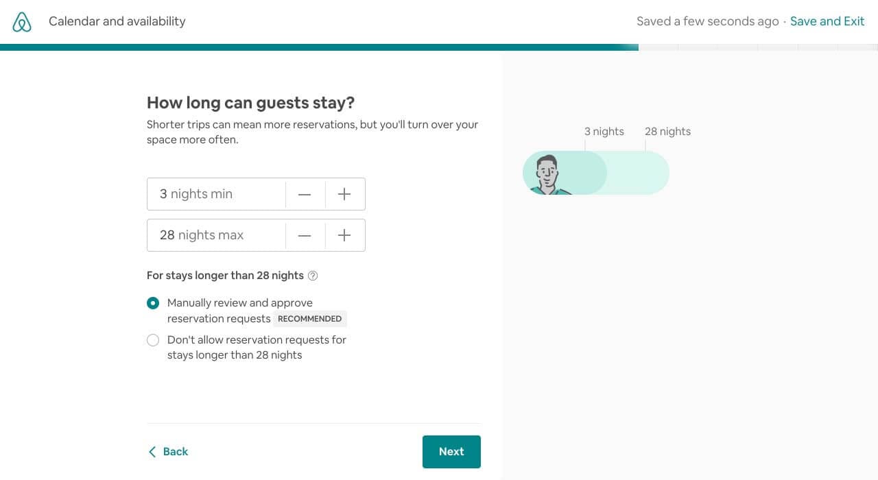 Set up your minimum and maximum stay requirements