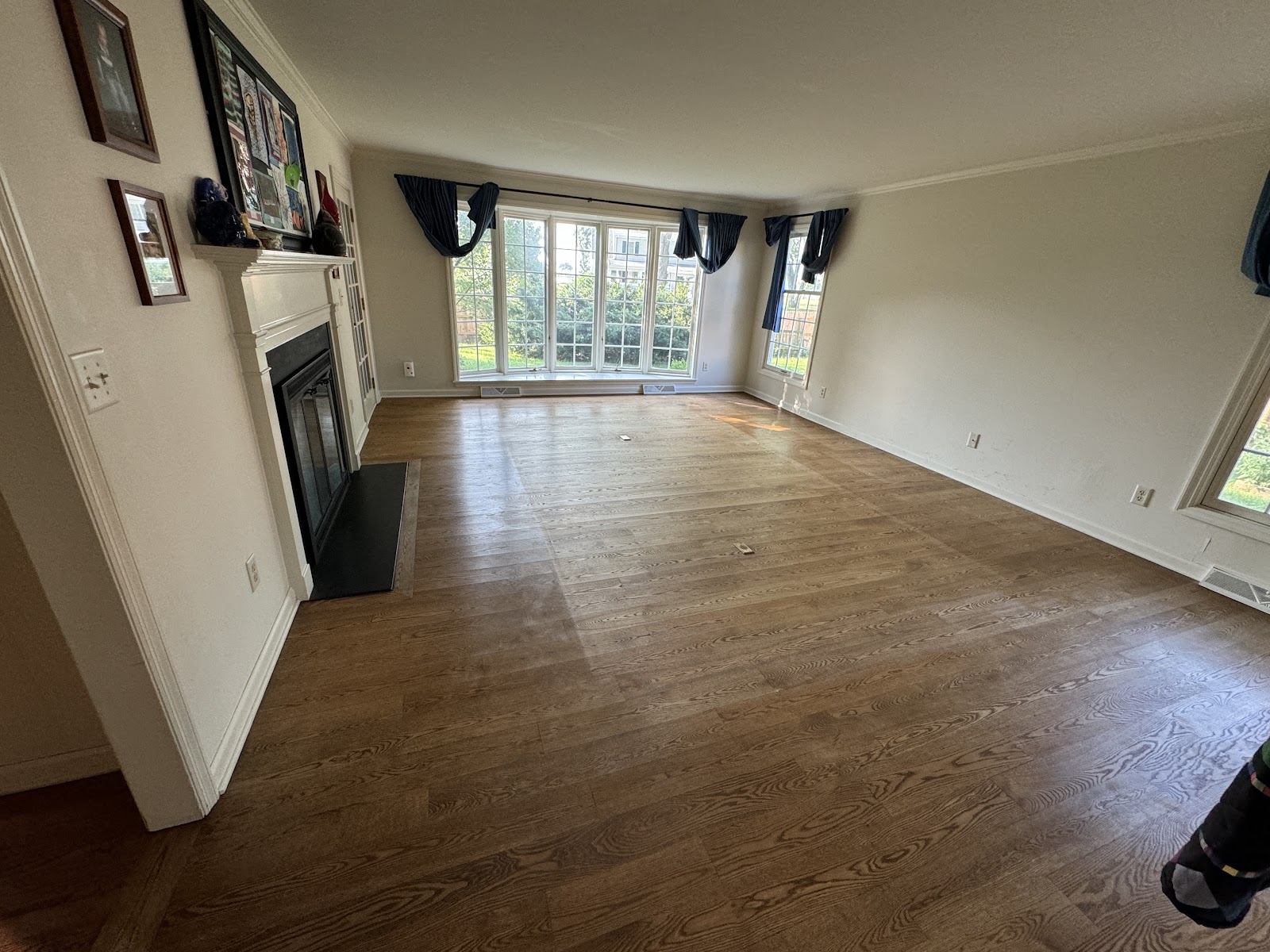 The red oak floors before the Rubio Monocoat re-oiling process.