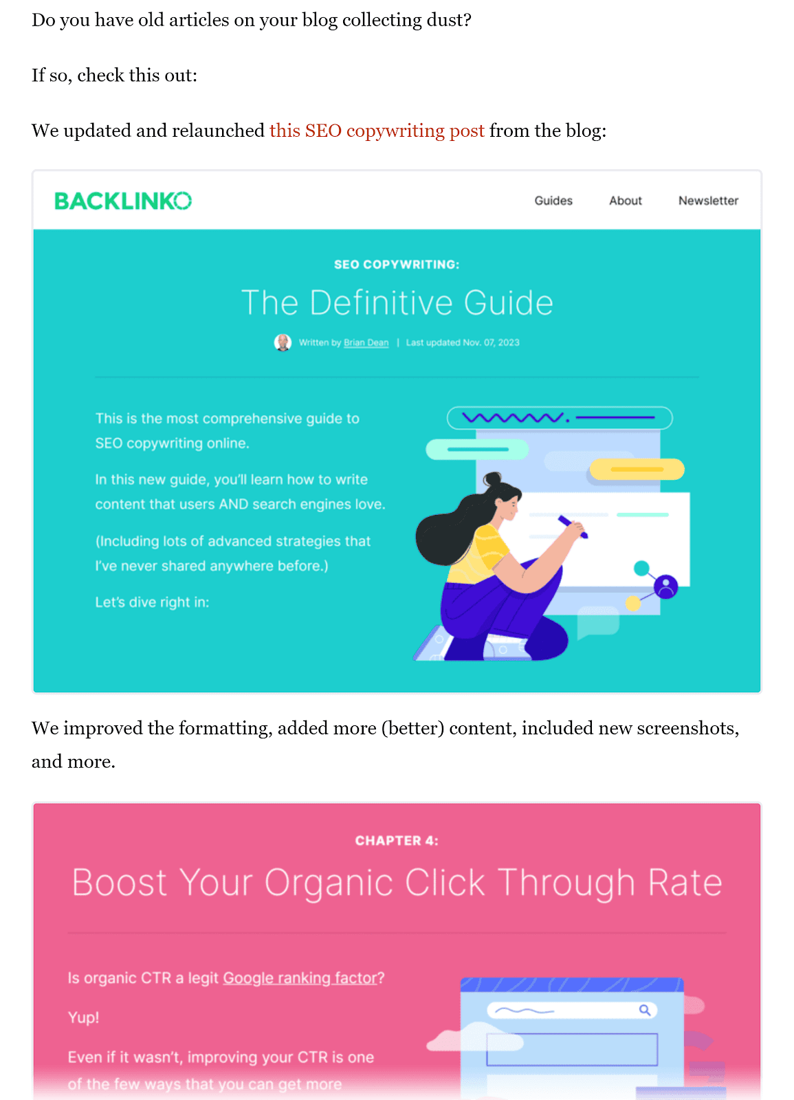 Backlinko – SEO Checklist – Update old post