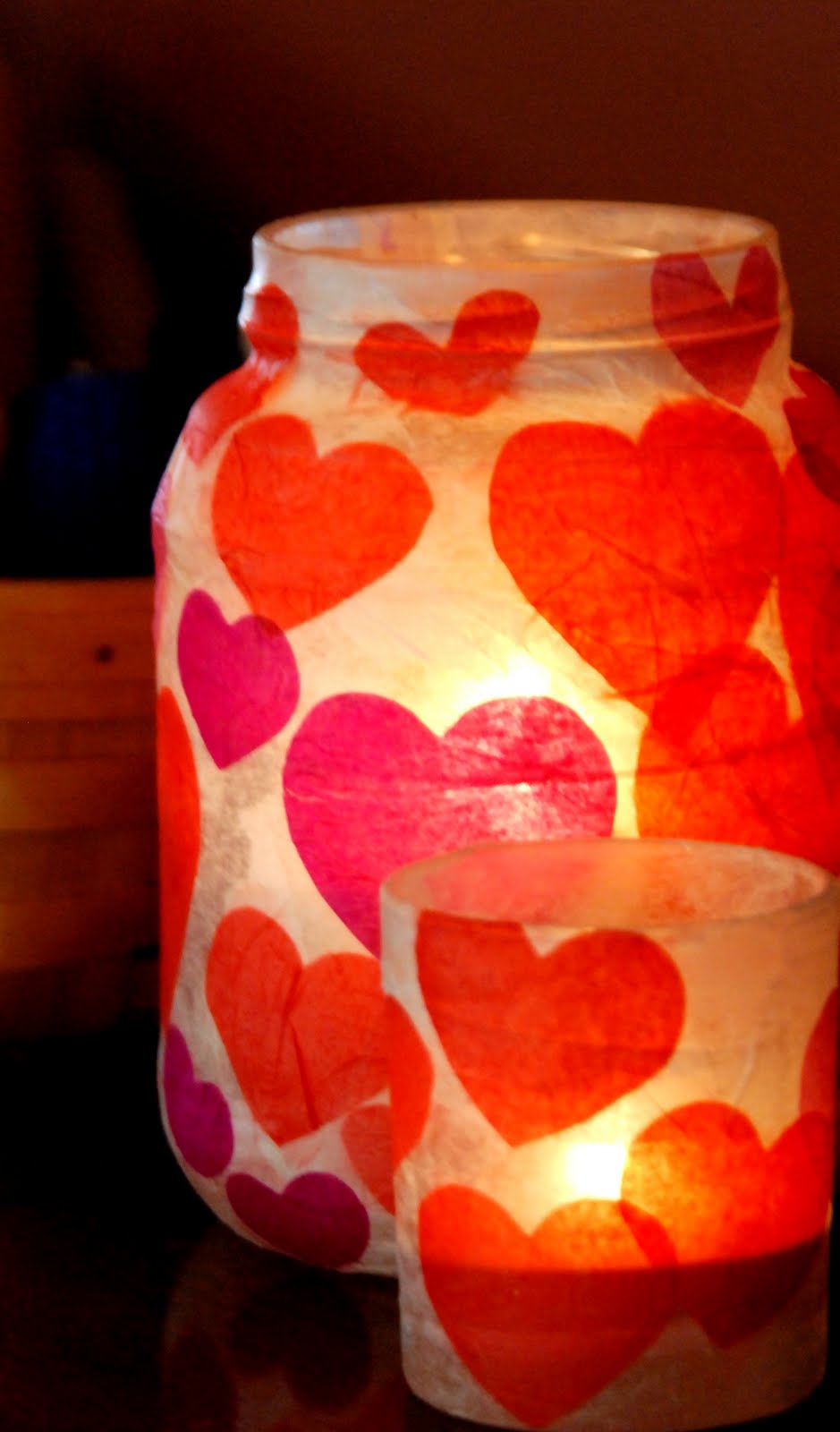 heart luminaries for valentines day