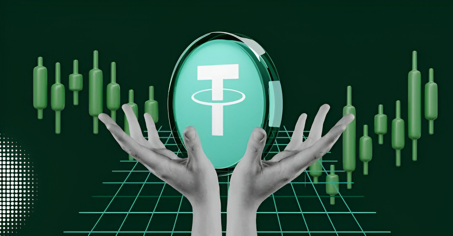 An Image of A Hand Carrying Tether USDT Logo 