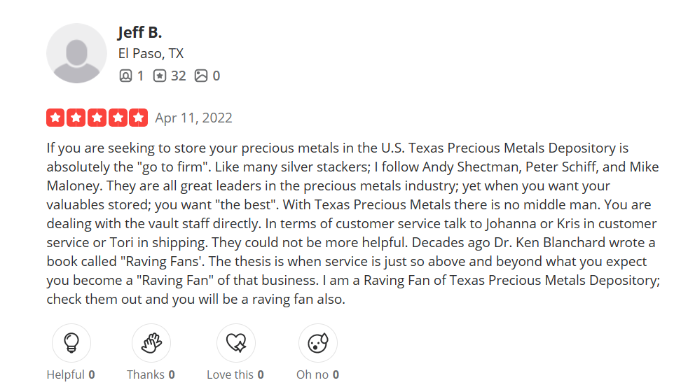 review 3 of Texas Precious Metals