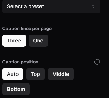 select Caption line