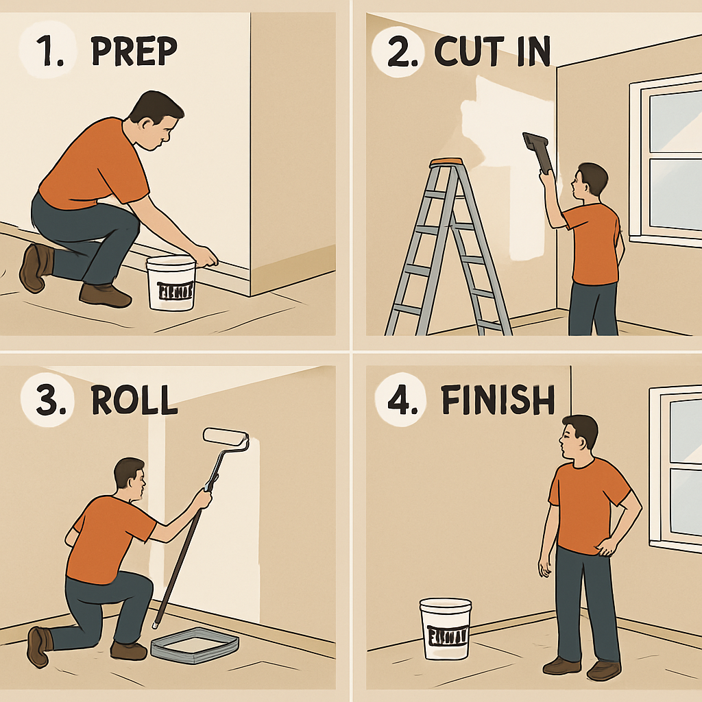 Interior painting process with step-by-step guide