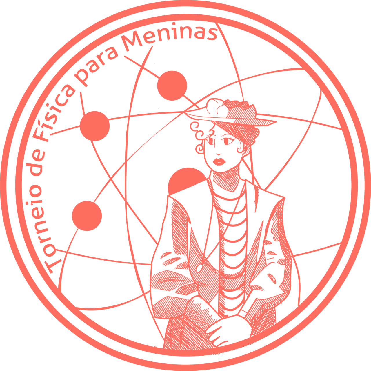 Logo do Torneio de Física para Meninas, homenageando Lisa Meintner, renomada física