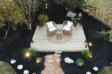 attached decks vs floating decks building the right outdoor living space freestanding deck in garden area custom built michigan