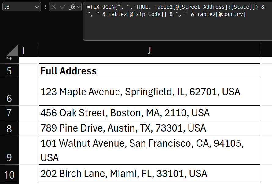 textjoin function excel