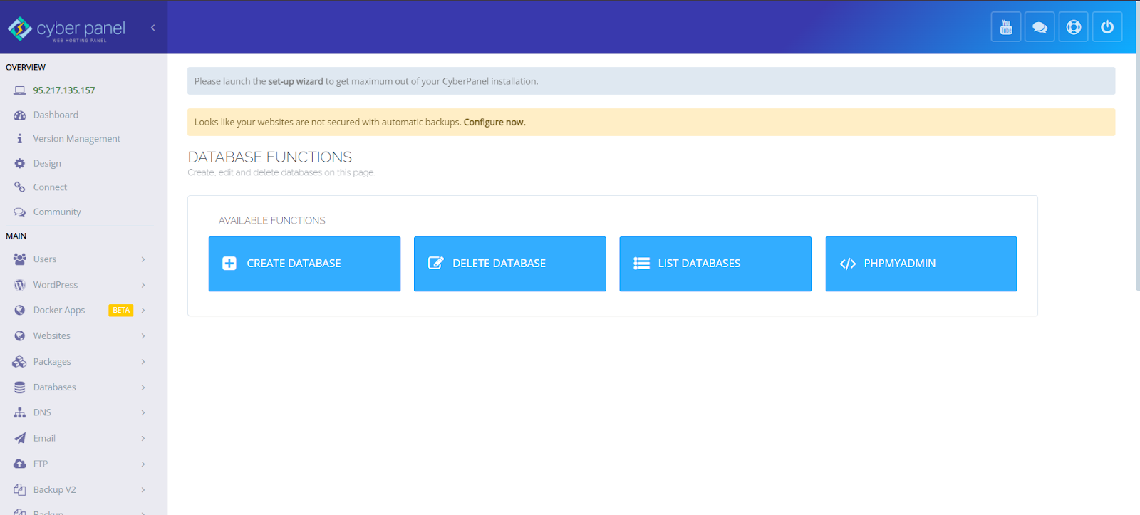 CyberPanel Database Functions