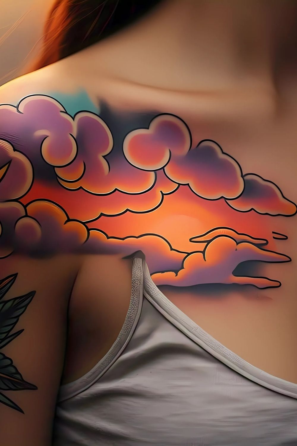 Sunset Cloud Tattoo Shoulder