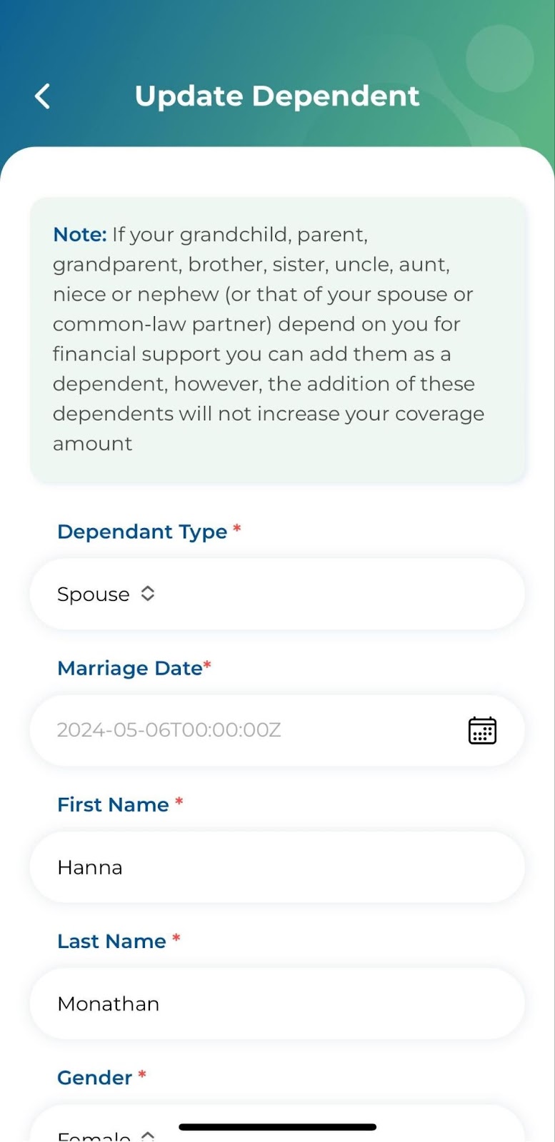  Wellbytes HSA, Add Dependent 