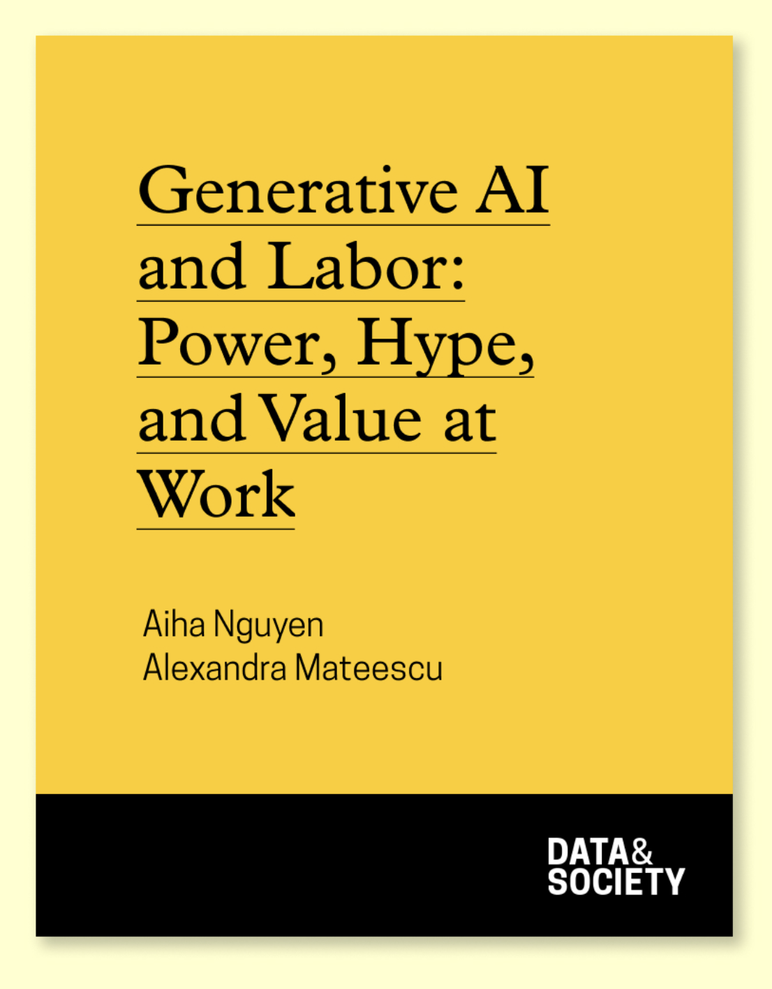 Creating AI and Labor -Data and Society