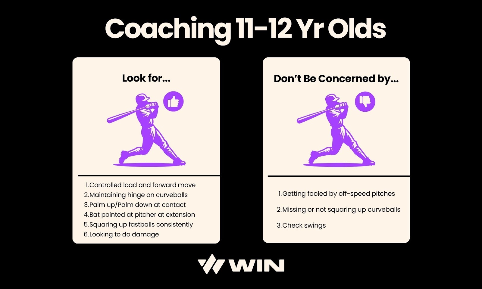 Infographic describes what coaches and parents should look for in 12 year olds baseball players