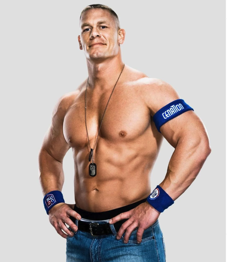 John Cena posing shirtless 
