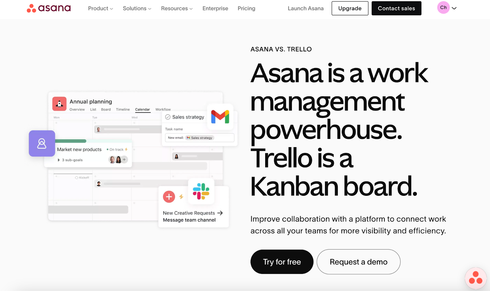 Asana landing page