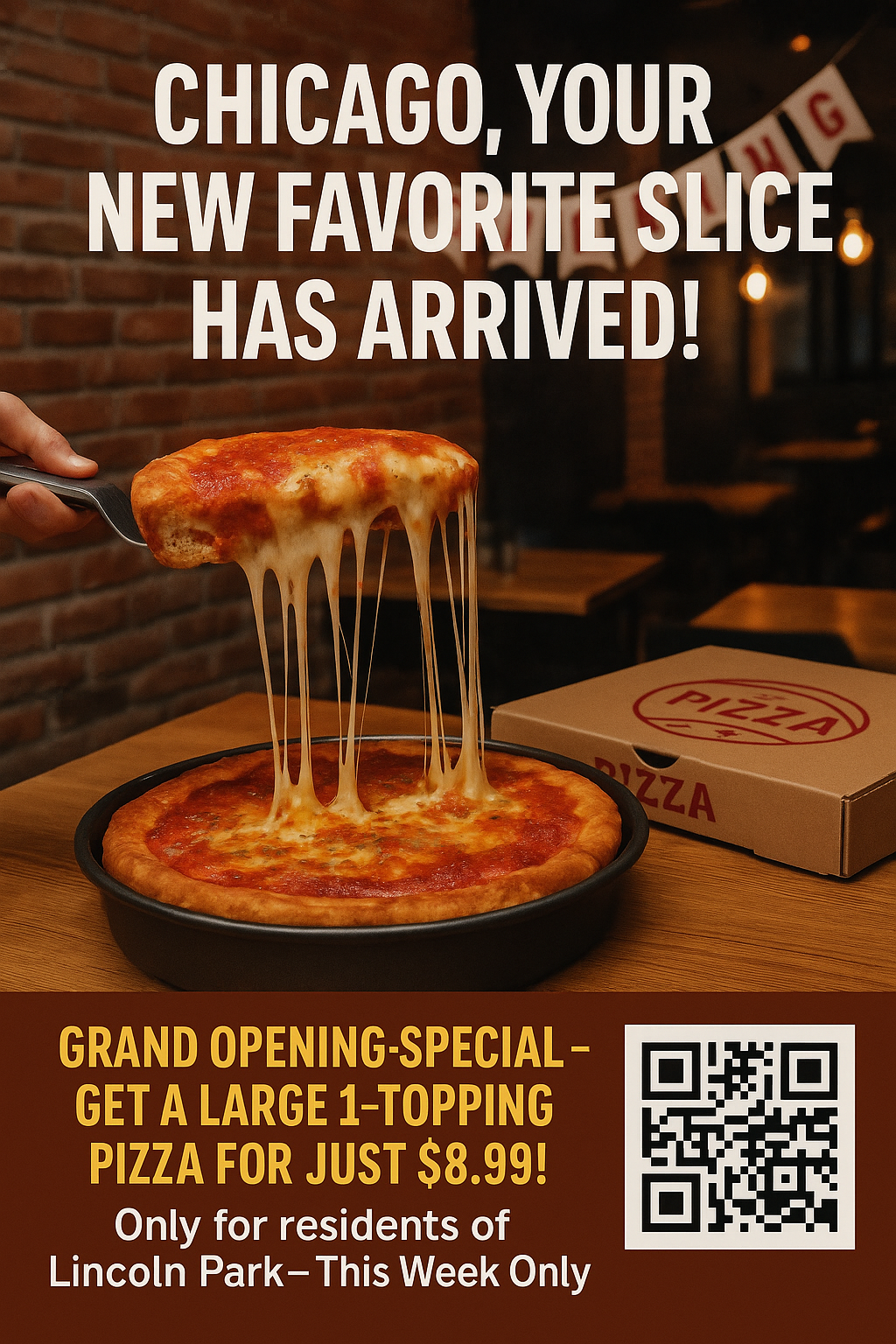 AI generated pizza postcard