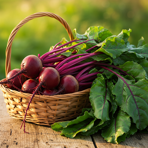 Harvesting Beetroot Roots and Edible Greens