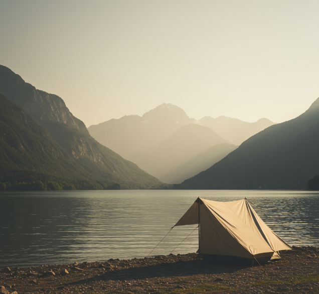Camping near the lake