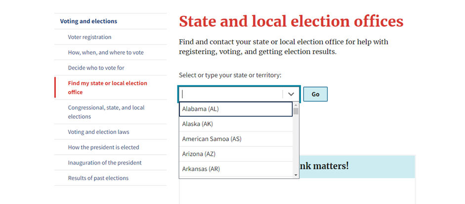 Statut d'inscription sur les listes électorales