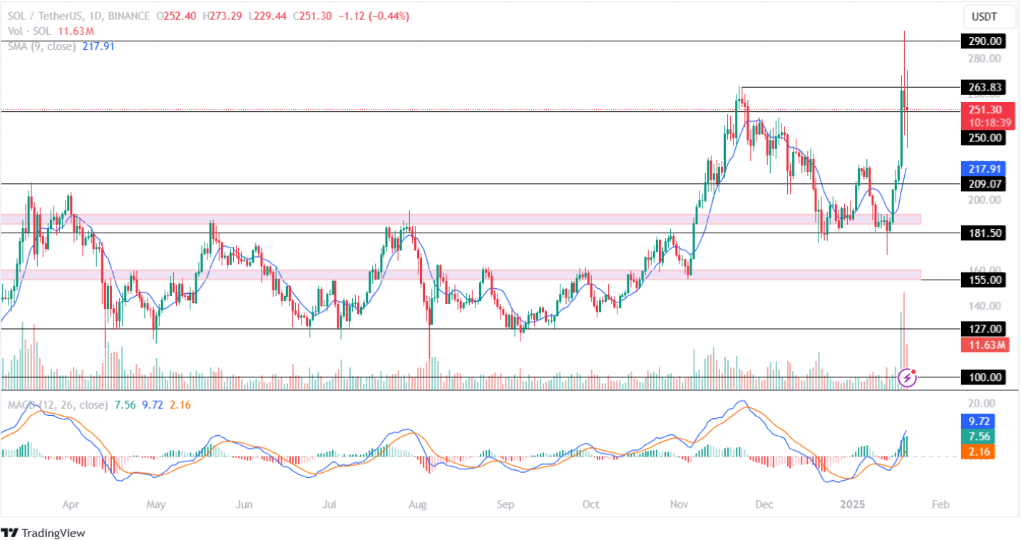 Solana Price Analysis 20th January 2025