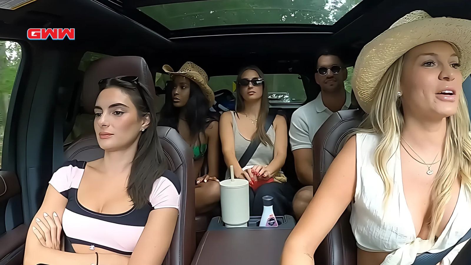 The cast of Summer House on a road trip