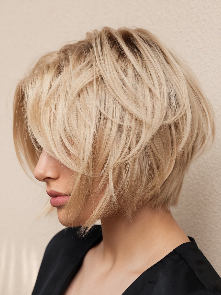 1. Blonde and Blended pixie