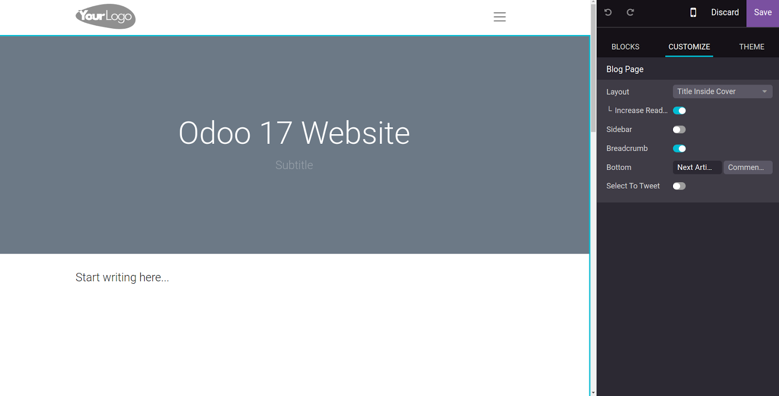 Odoo 17 website