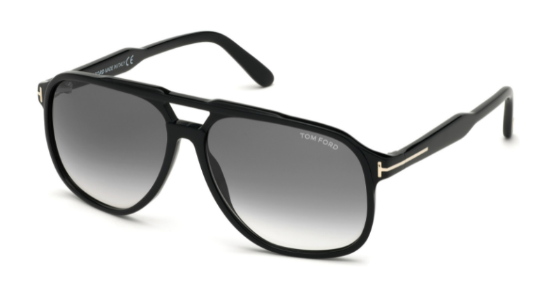 Tom Ford Shiny Black/Gray Gradient FT 0753 01B Raoul Unisex Sunglasses