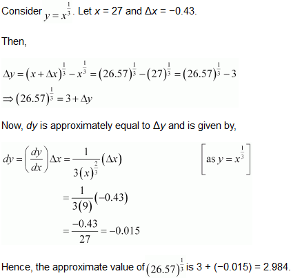 NCERT Solutions for Class 12 Maths Application of Derivatives