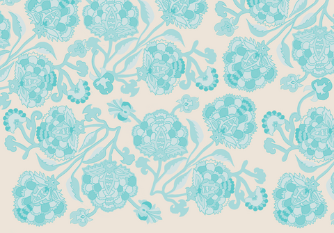 Blue Masala Mixtape Bracelet Ivory print with light blue florals
