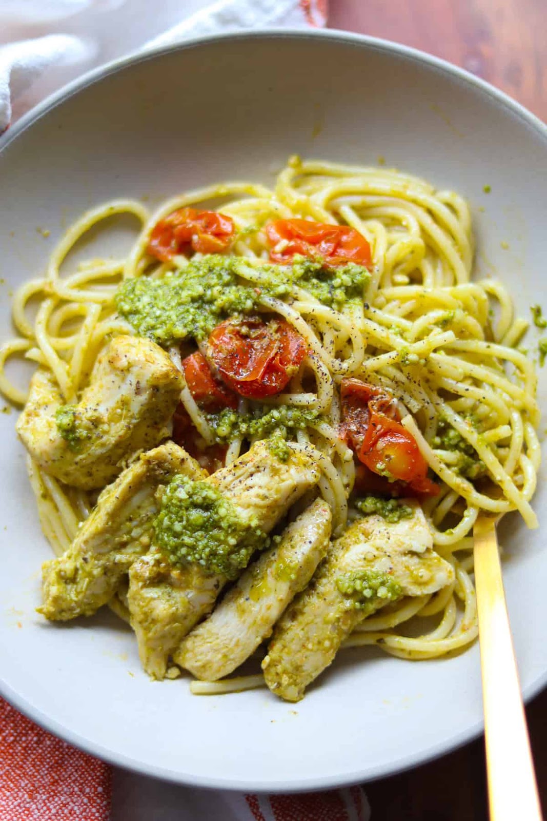 Pesto Chicken Spaghetti
