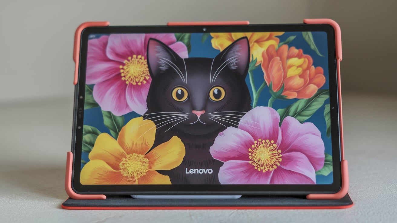 Lenovo Tab M9 Black Cat Flower Case