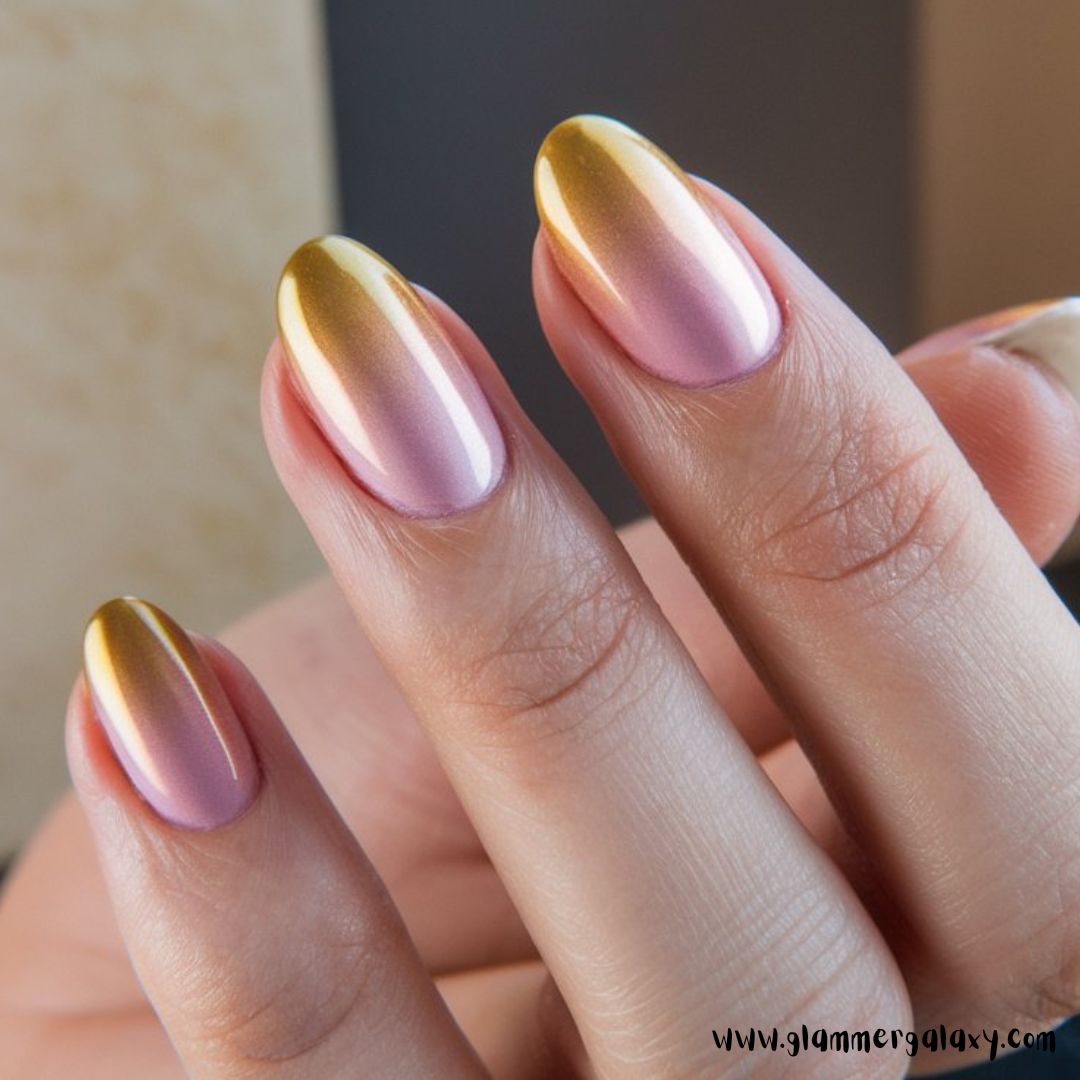 Classy Vacation Nails having Golden Hour Ombre
