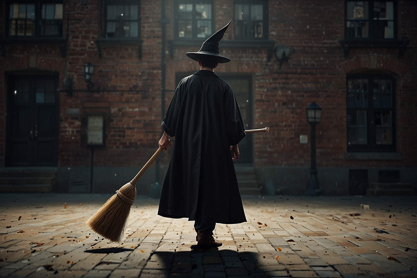 Animated GIF Balancing a Broomstick