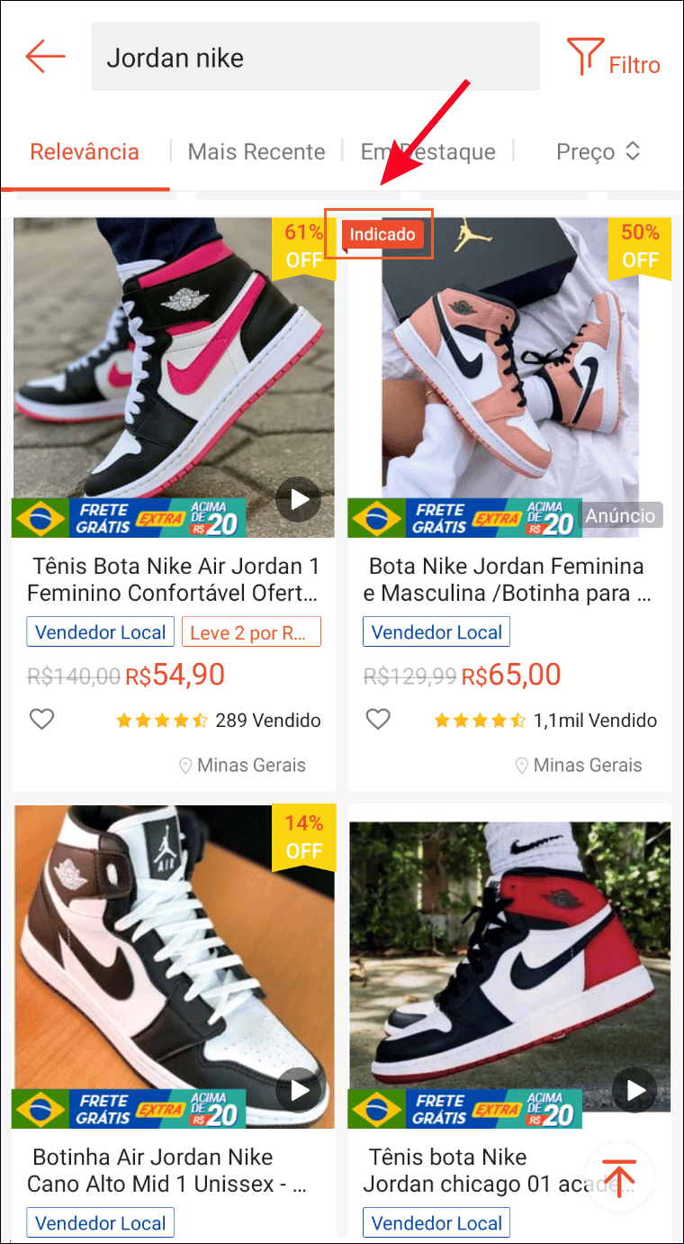 vendedor indicado shopee