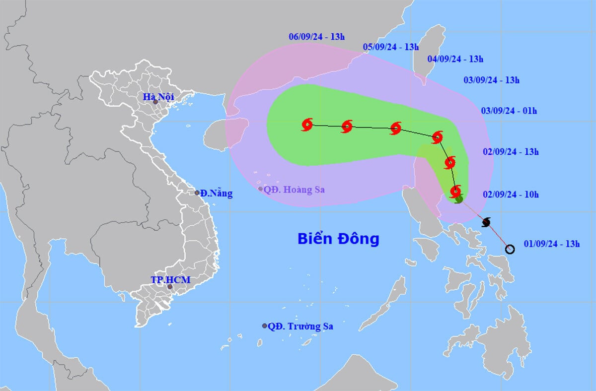 Dự bão hướng đi của bão YAGI 