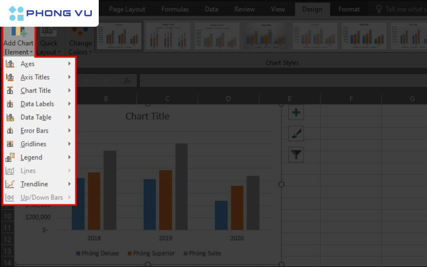 Cách trang trí biểu đồ trong Excel đẹp mắt
