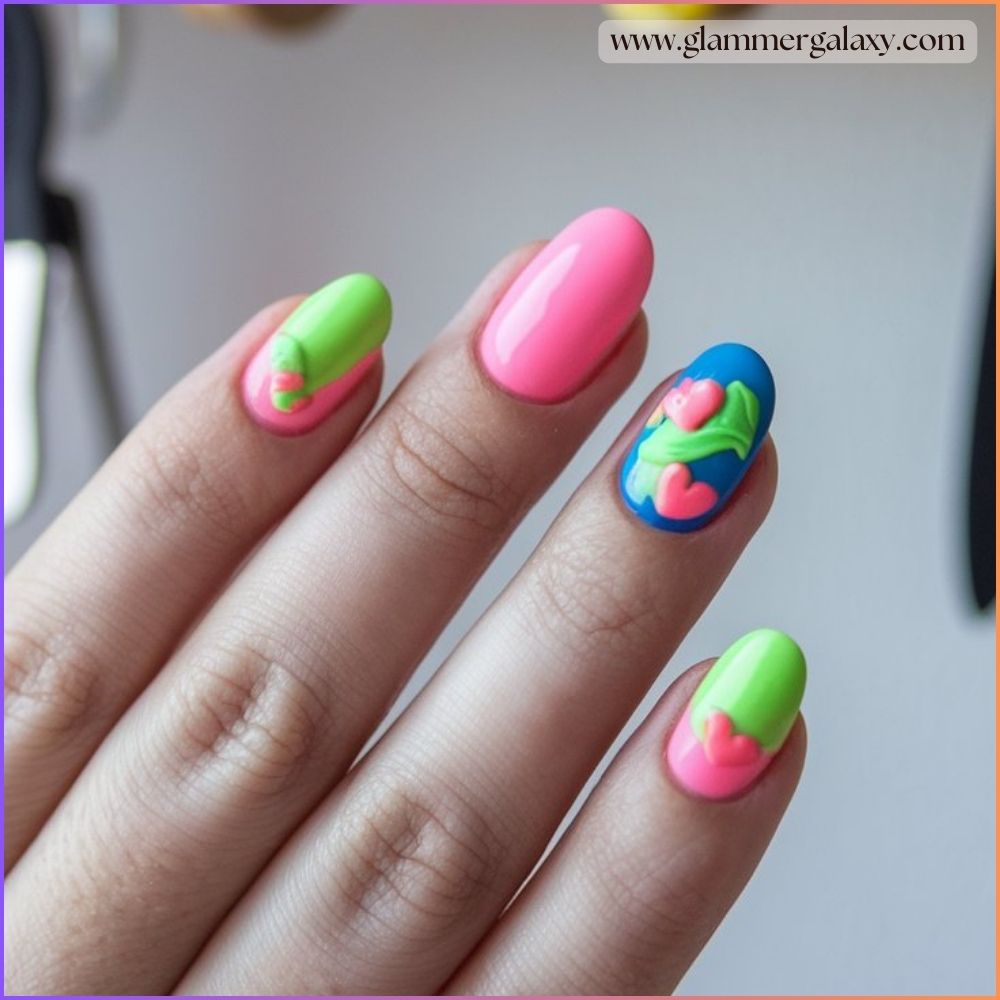 Hot summer nails having Neon combinations