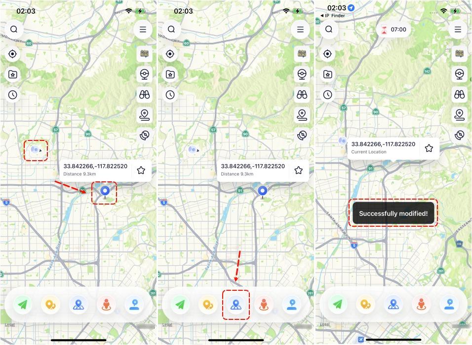 how to use ianygo ios app to change location
