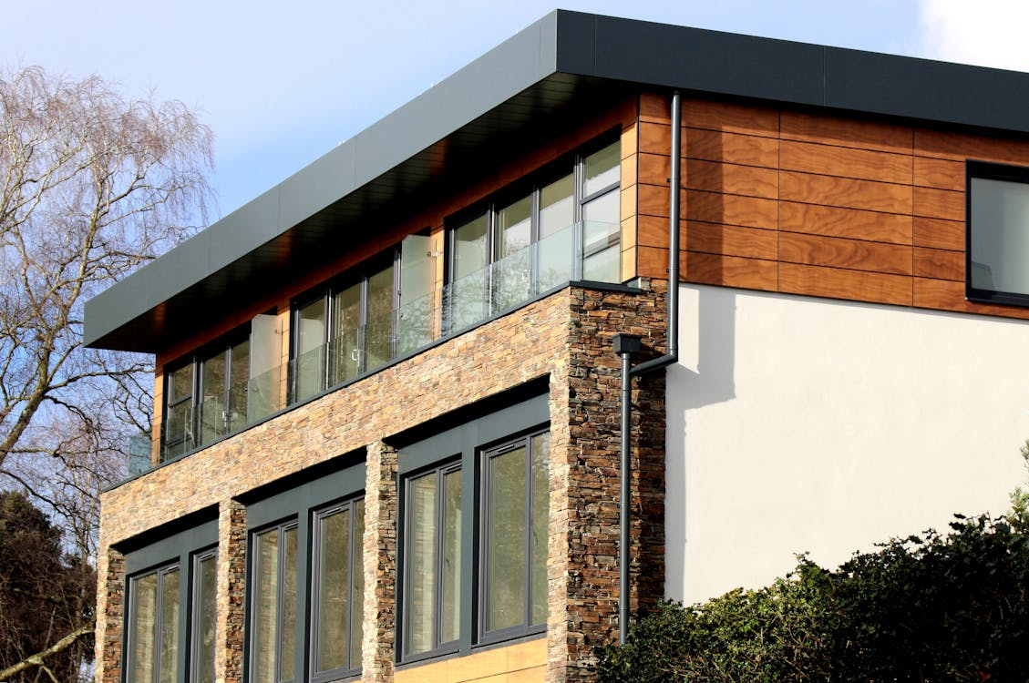 facade of modern building against clear sky