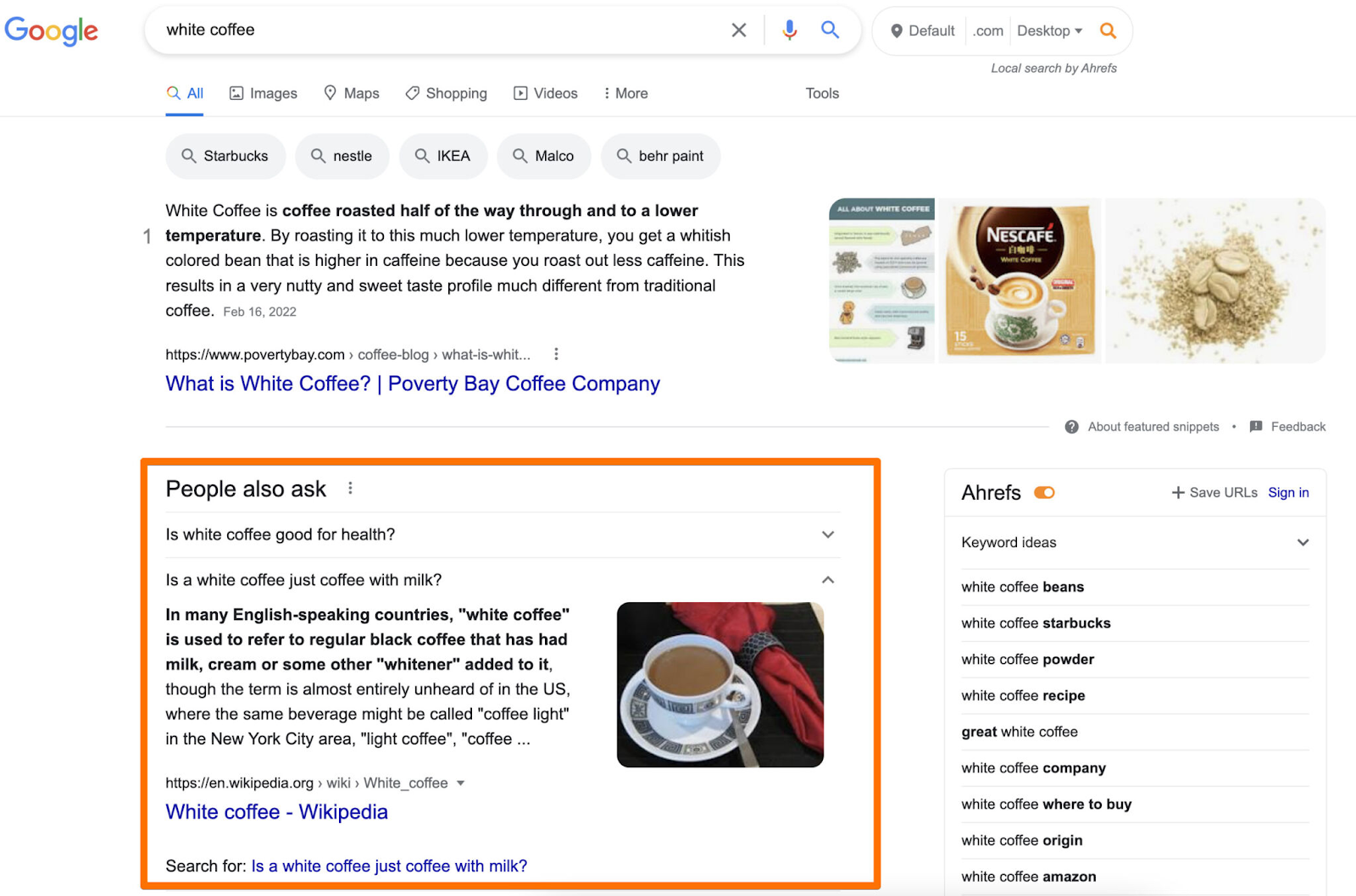 Example of "People Also Ask" feature in search results. 