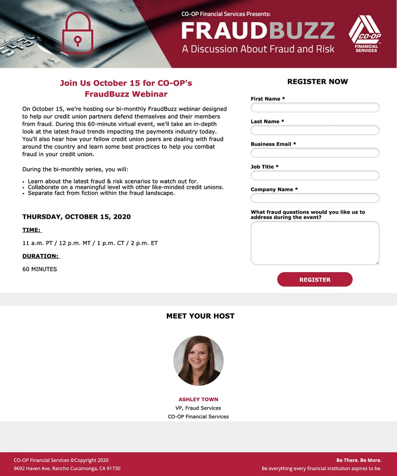 Webinar sign-up page example