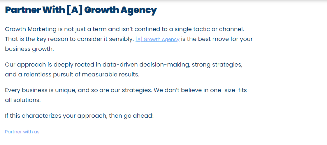 Partner with [A] Growth Agency