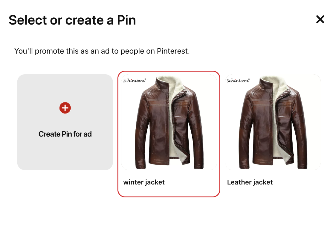 select a pin that you want to promote