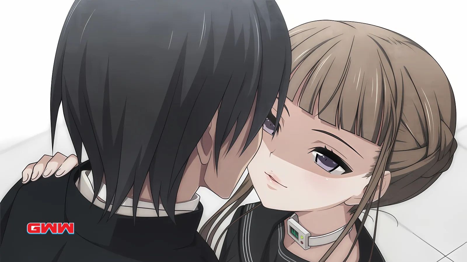 Aya Asagiri and Tsuyuno Yatsumura sharing an intense close moment