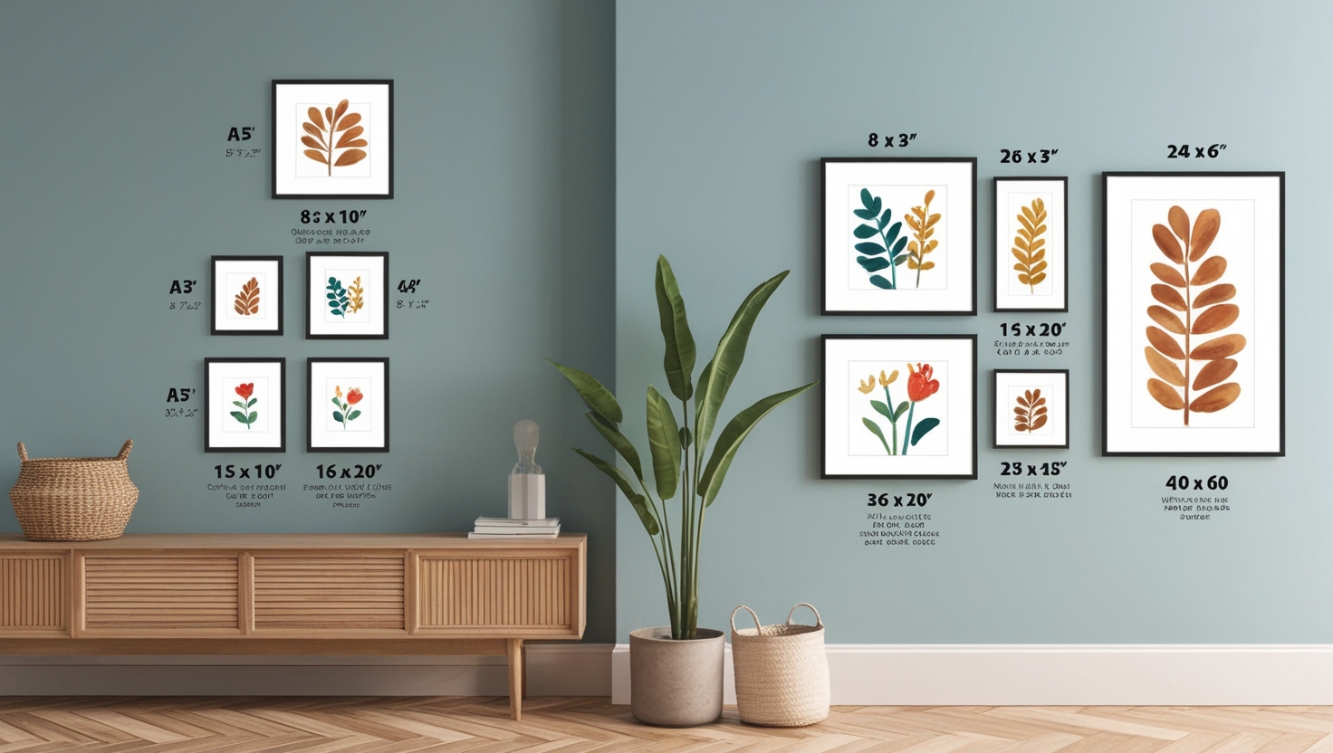 how to choose wall print sizes for your home