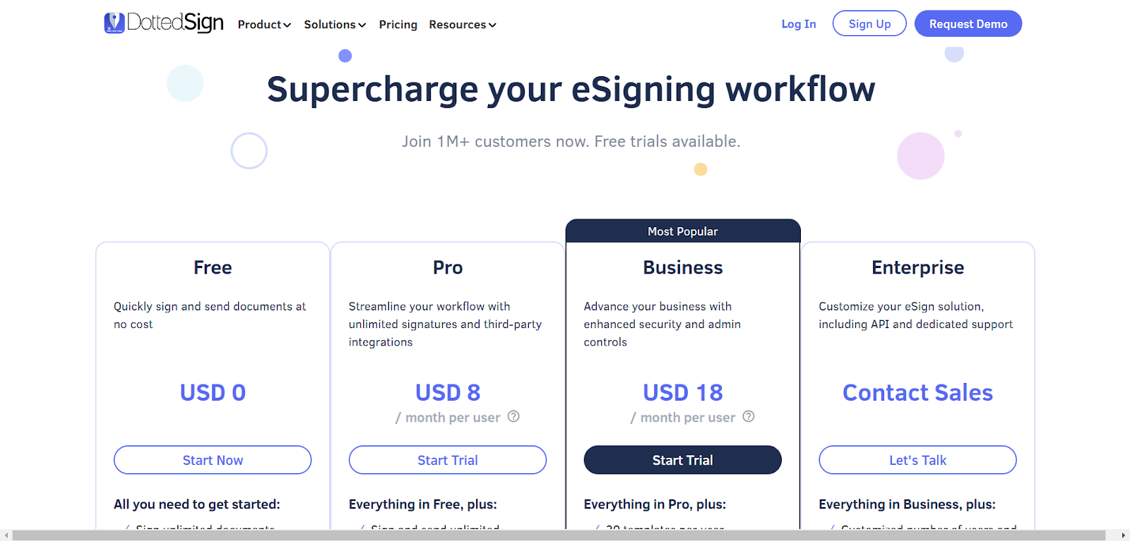 DottedSign pricing