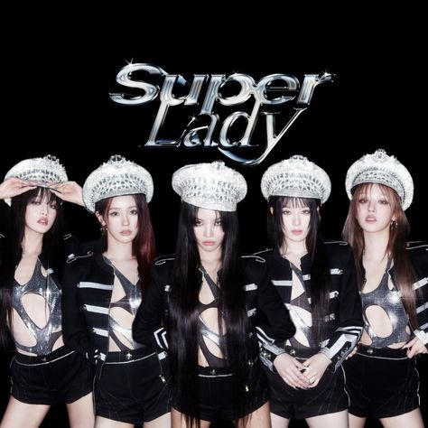 This contains an image of  (G)I-DLE's "Super Lady" music photo