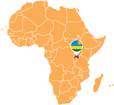 Map of Africa Showing Rwanda